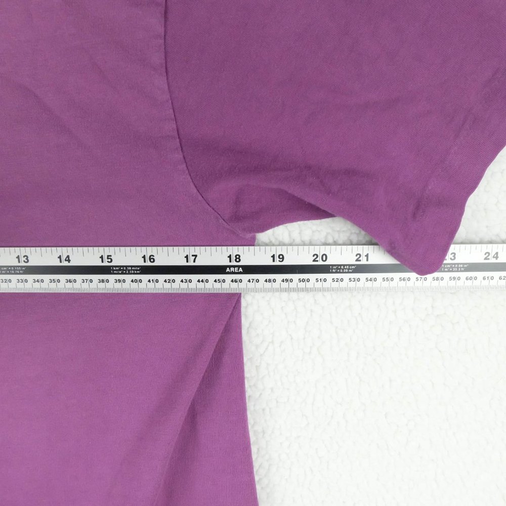 Vintage T Shirt Womens Small Purple Short Sleeve Crew Sporty Festival Summer 90s - Picture 9 of 11